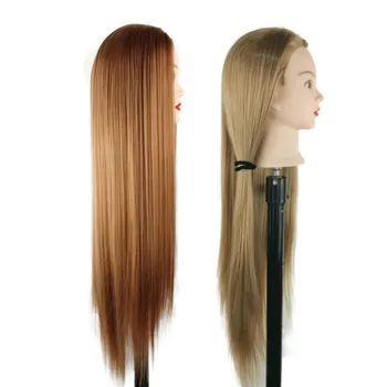 60 см, обучающие парикмахерские манекены с прямыми волосами, голова для макияжа, практика плетения кос, Инструменты для укладки волос в салоне