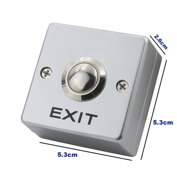 Кнопка выхода из ворот из цинкового сплава, переключатель выхода для системы контроля доступа к двери, кнопка выхода из двери, кнопка разблокировки двери