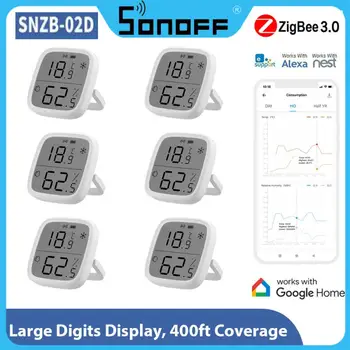 1-10 шт. SONOFF SNZB-02D Zigbee Сенсор ЖК-экран Умный Датчик температуры И влажности ZigBee 3.0 Работает Alexa Google Home