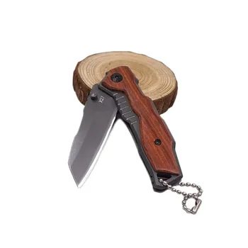 Открытый карманный складной нож Тактический нож для кемпинга Лезвие 5CR13 Деревянная ручка Нож для выживания Многофункциональный Ручной инструмент EDC