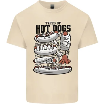 Виды хот-догов, Забавный фаст-фуд, Мужская хлопковая футболка, футболка с длинными рукавами