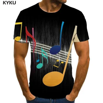 Музыкальная футболка бренда KYKU, мужские забавные футболки, футболки для вечеринок, 3D красочная аниме-одежда с коротким рукавом в стиле хип-хоп, крутой стиль