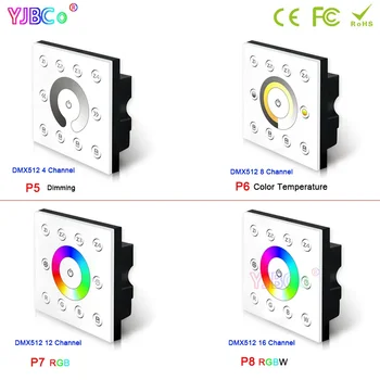 Двухцветный затемняющий/CCT/RGB/RGBW диммер 110 В-220 В Переменного тока Настенный DMX512 Консоль Мастер Сенсорная панель Контроллер светодиодной ленты