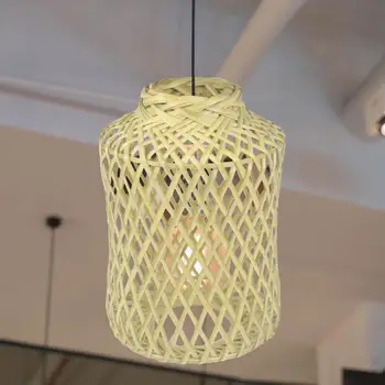 Потолочный светильник, светильник, элегантный Бамбуковый тканый Абажур для прихожей фермерского дома, аксессуары для кухни и столовой