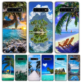 Летний Пляж Закат Море Пальма Для Samsung Galaxy S23 S10 Plus S20 FE S21 S22 Ultra Чехол Для Телефона S10E S8 S9 + S7 Edge Корпус S